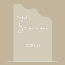 Load image into Gallery viewer, Clear Acrylic Wave Table Number
