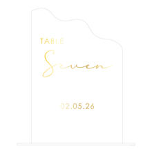 Load image into Gallery viewer, Clear Acrylic Wave Table Number
