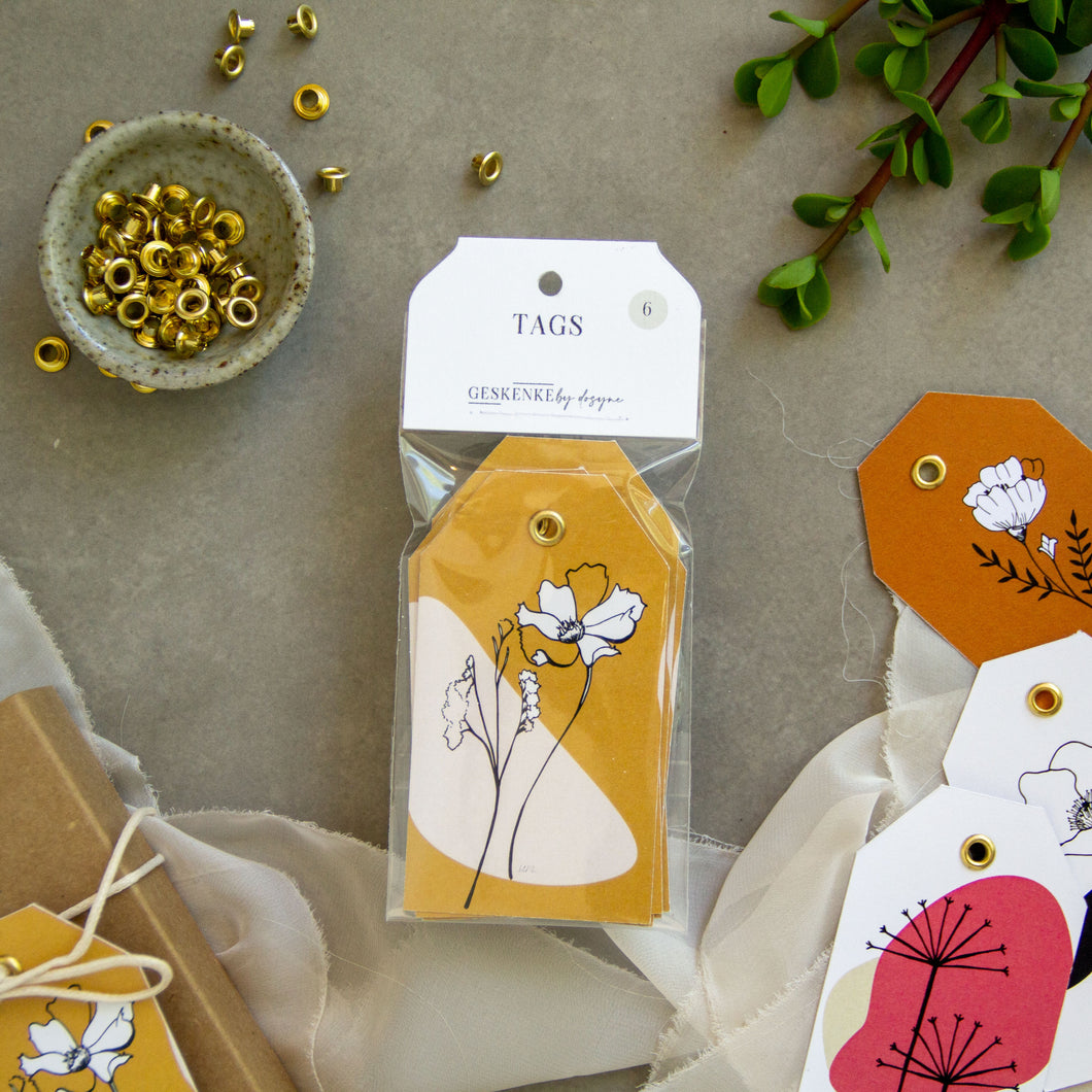 Gold Eyelet Gift Tags • Set of 6