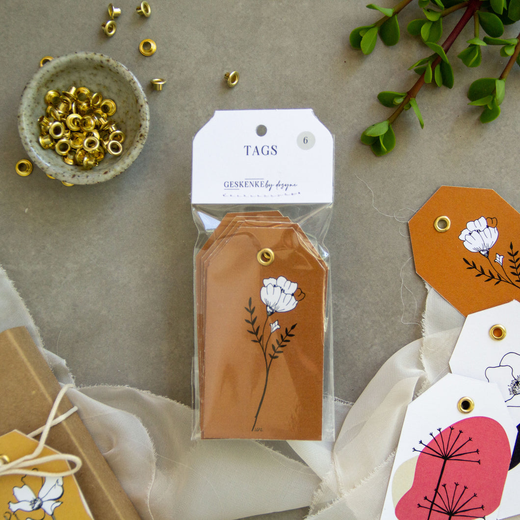 Gold Eyelet Gift Tags • Set of 6