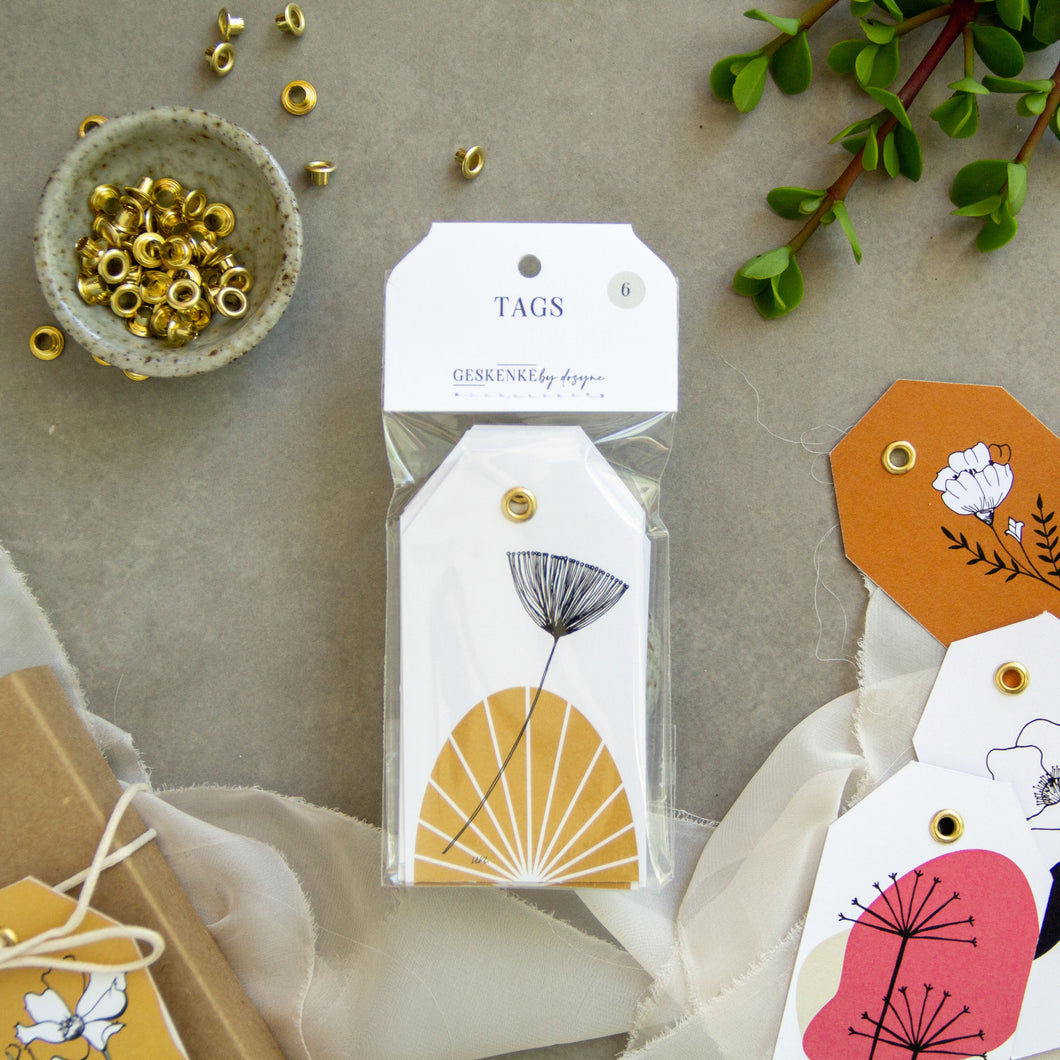 Gold Eyelet Gift Tags • Set of 6