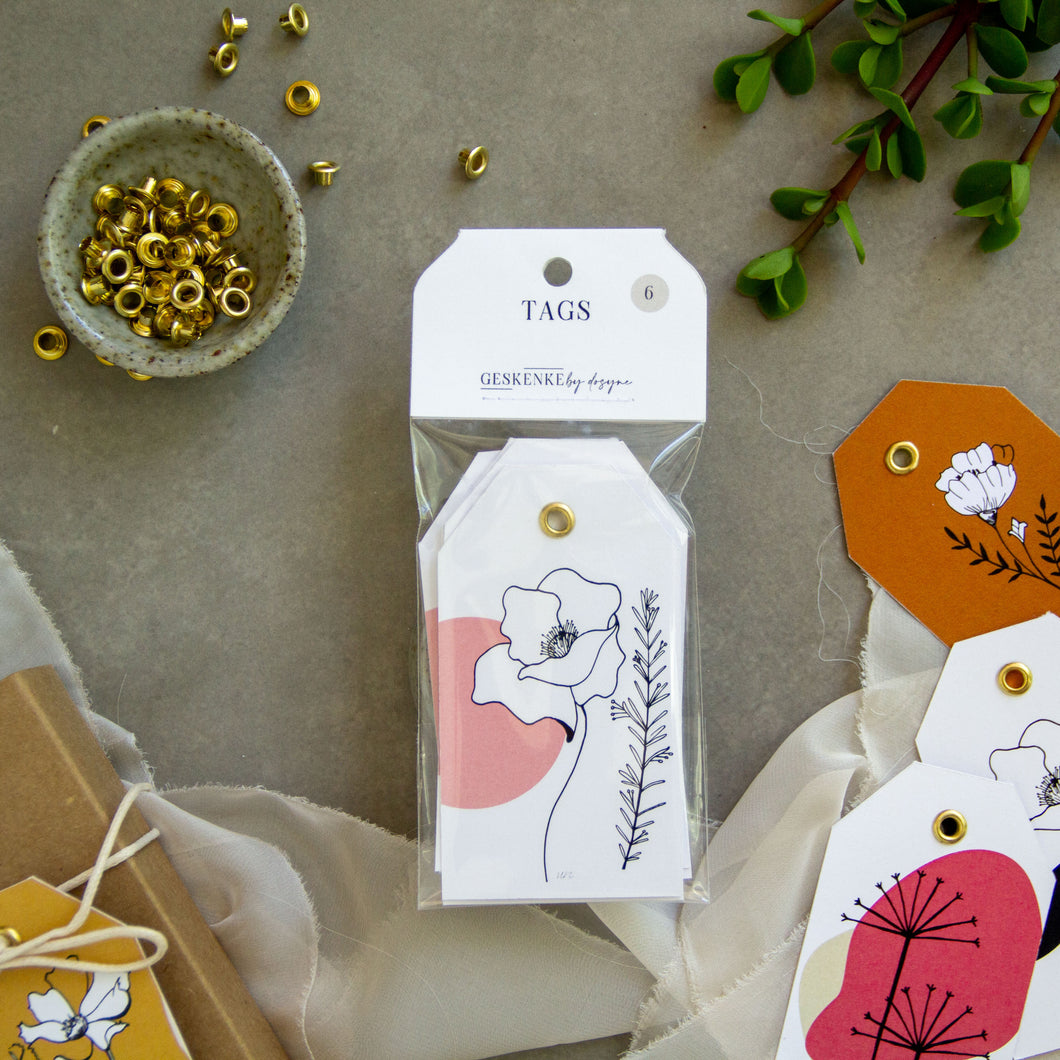 Gold Eyelet Gift Tags • Set of 6