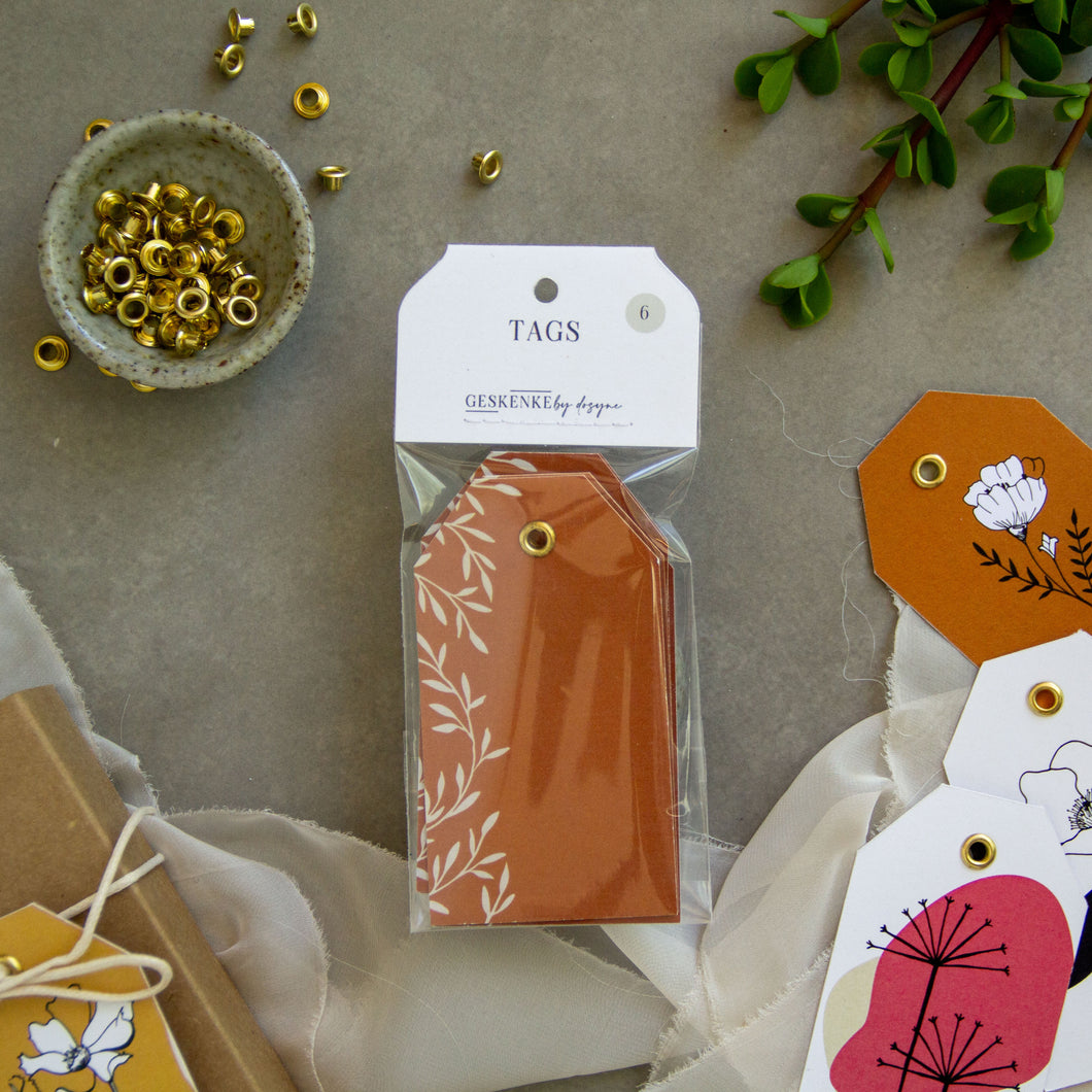 Gold Eyelet Gift Tags • Set of 6