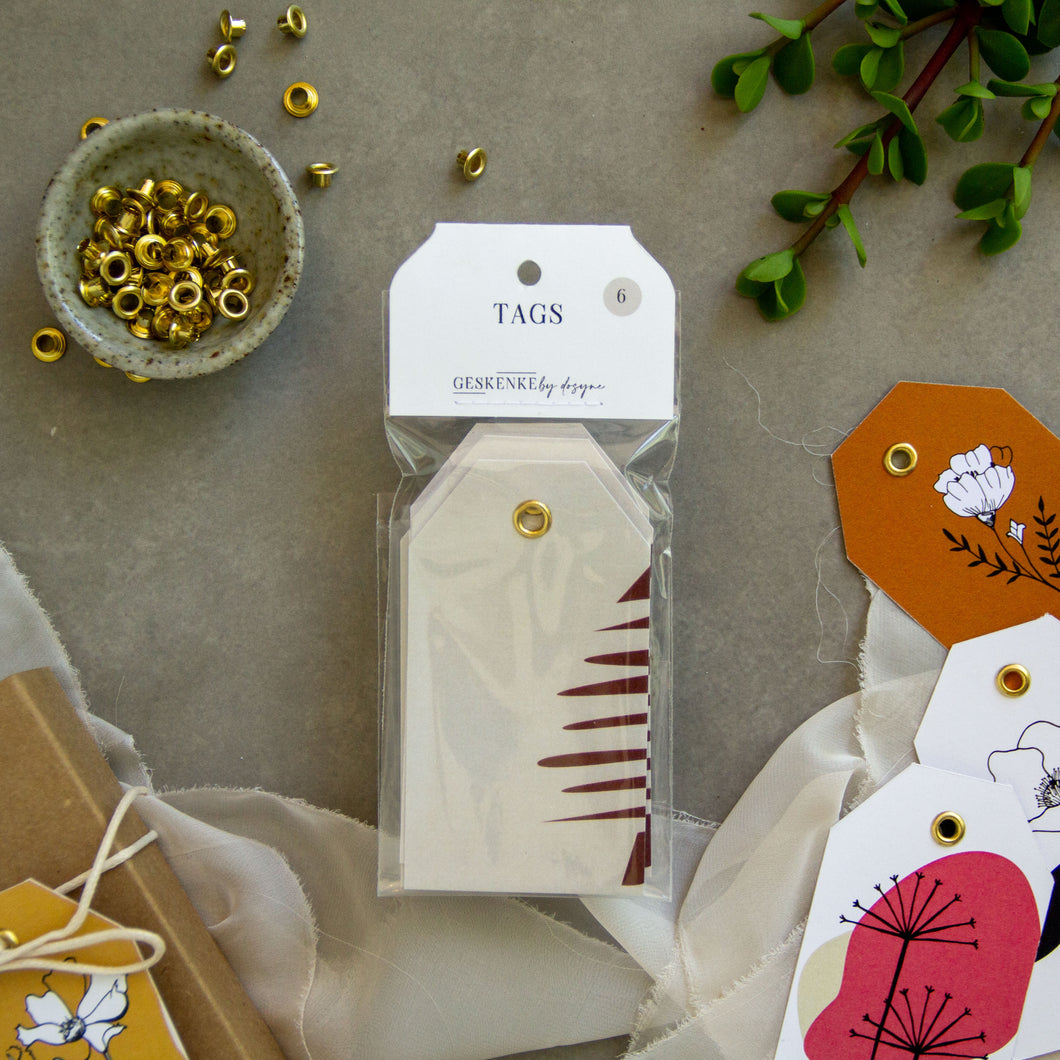 Gold Eyelet Gift Tags • Set of 6