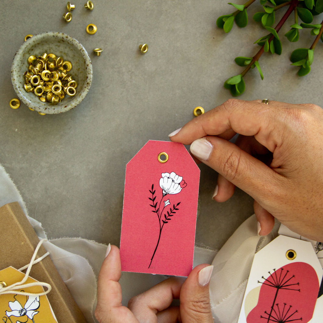 Gold Eyelet Gift Tags • Set of 6